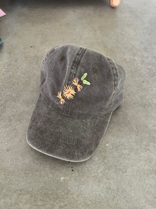 Brown Australiana Cap-  apricot BOTTLEBRUSH